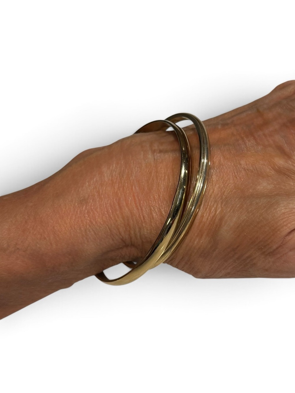 Trifari 70s Gold Tone Bangle Bracelet Bundle